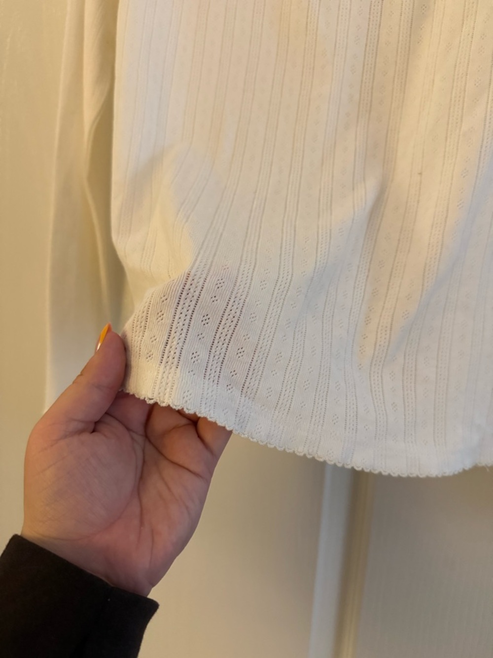 Free People Cream Ribbed Button-Up Top - Picture 4 of 5